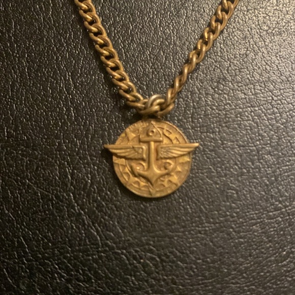 Vintage Tie Clip Sun Naval design Tee Bar Anchor Wings - Picture 3 of 5